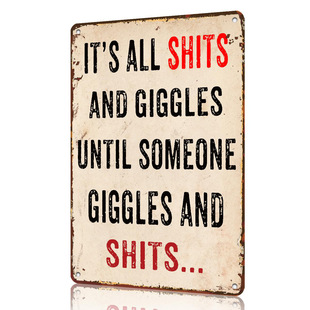 Humorous funny tin painting fun toilet/toilet/bathroom slogan metal decoration