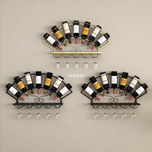European-Style Wine Rack Wall-Mounted Decorative Wine Cabinet Red Bar Shelf Wall-Mounted Hanging Tall Wine Glass Rack Upside down