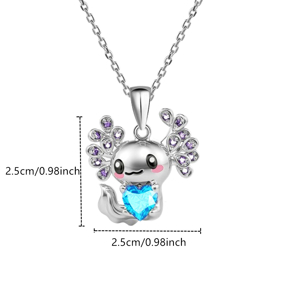 cable chain Chain Type 1 Piece Quantity Cute Cartoon Heart Shape Zircon Alloy Cable Chain Pendant Necklaces Wholesale