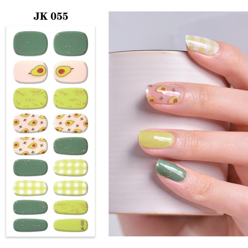Gel Nail Art Wholesale New Uv Phototherapy Semi-Cured Semi-Baked Nail Stickers Full Set Ice Transparent Nail Gel Light Luxury Style