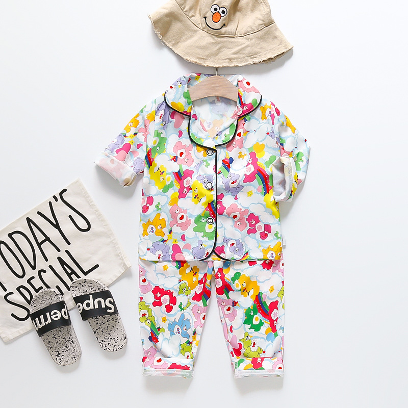 2023 primavera nuevos niños del otoño Pijamas largos oso caliente traje estilo coreano desgaste cómodo lindo moda