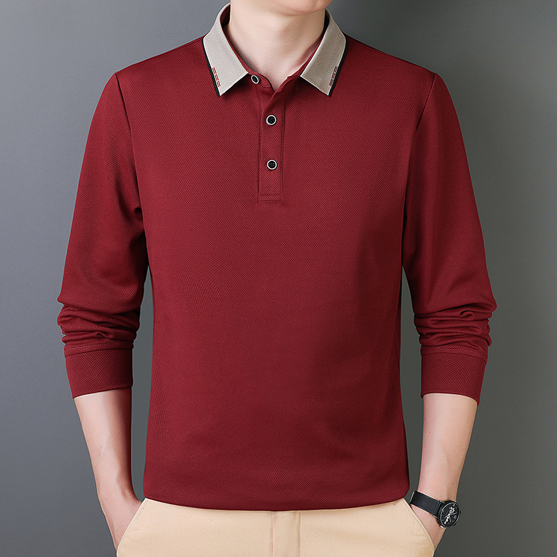 5XL - 9XL primavera y otoño hombre camiseta polo de manga larga papá más camiseta de tapa grande hombre camiseta casual universal