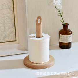 实木多功能线团木质毛线盘架置物架纸巾架实木架圆形底座创意卷纸