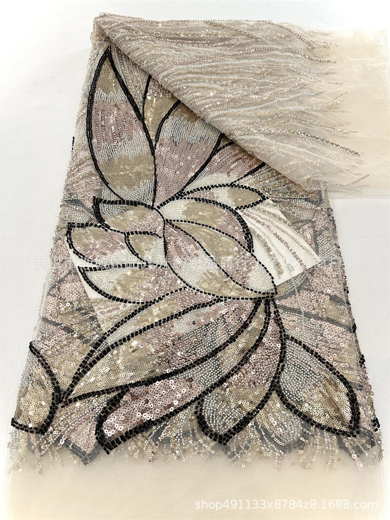Industria pesada, cuentas, lentejuelas, telas, vestidos de moda, vestidos de baile, vestidos de cena para damas, telas bordadas, venta al por mayor transfronteriza