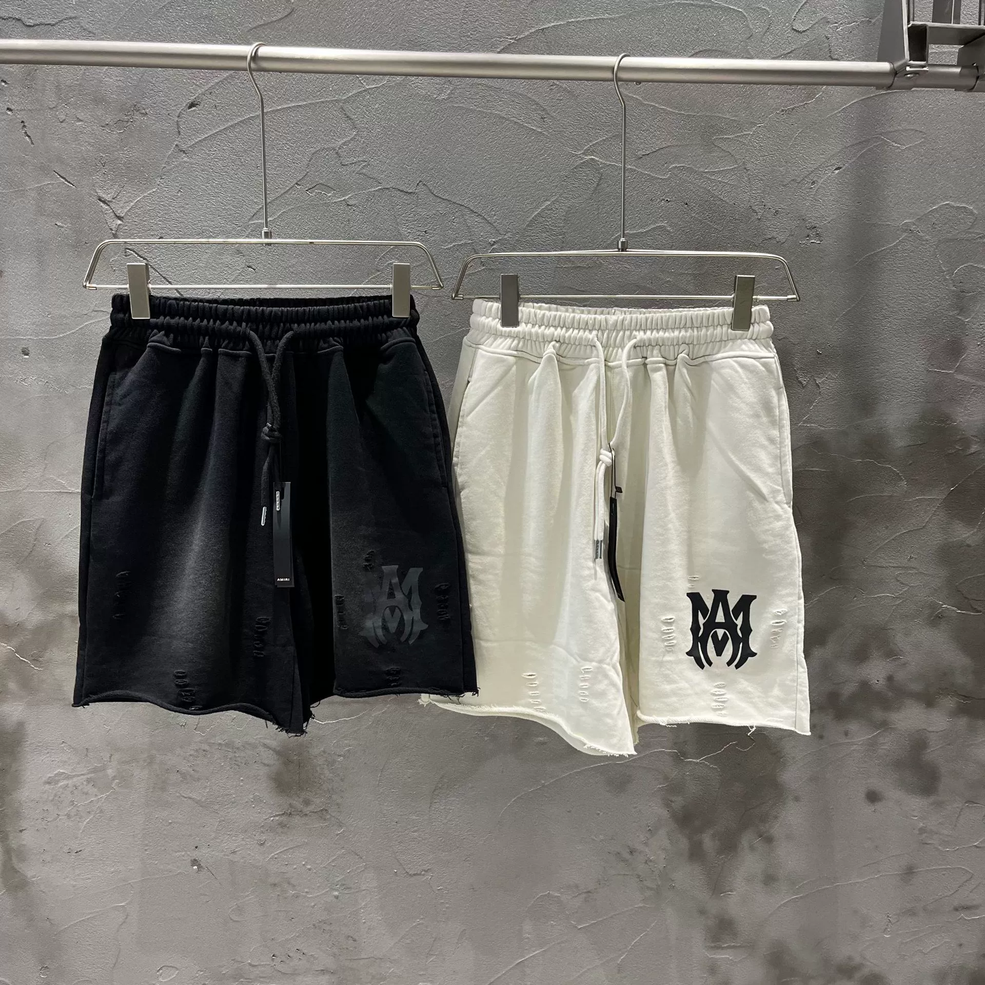 25 трансграничных европейских и американских модных брендовых эластичных повседневных шорт с потертой веревкой для мужчин и женщин, уличные брюки с пятью точками