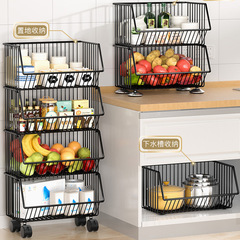 家庭用リビングキッチン収納ラック床置き折りたたみ果物野菜収納ラック回転可能収納ラック