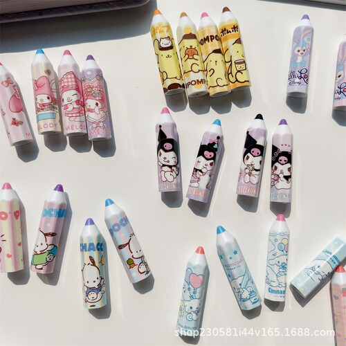Cute cartoon pencil cap protective cover for primary school students, pen cap extender, girl's simple anti-poke pencil cover, pencil holder