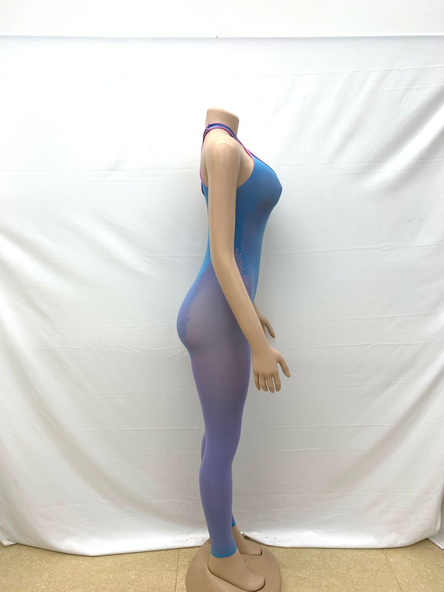 Solid Color Cross Halter Backless Slim Fit Sports Hollowed out One Piece Knitted One Piece Trousers