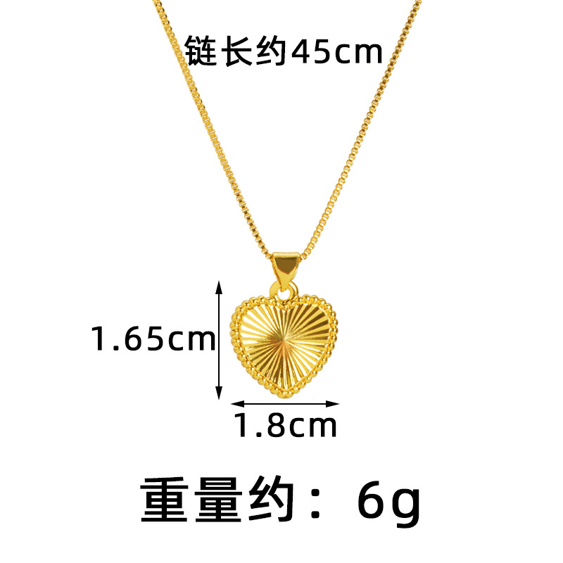 Nuevo collar de oro de arena de Vietnam lujoso ligero corazón de viento joyería de patrón horizontal combinación de pernos de orejas de mujer fábrica directa suministro al por mayor