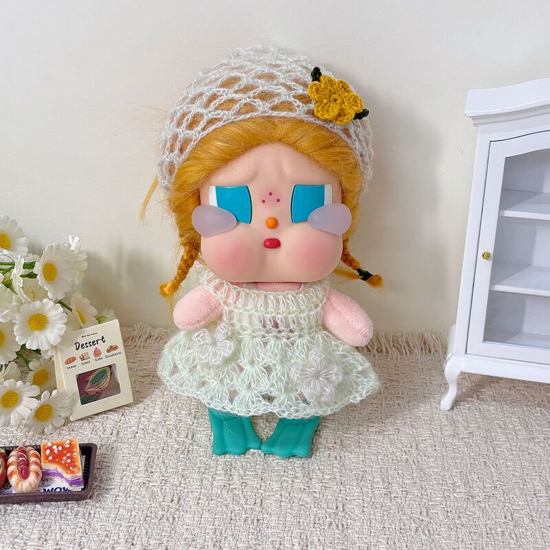 Only Doll Clothes】Cute Crying Doll Dress, Sweet Healing Skirt Set, Vacation Beach Series 15cm