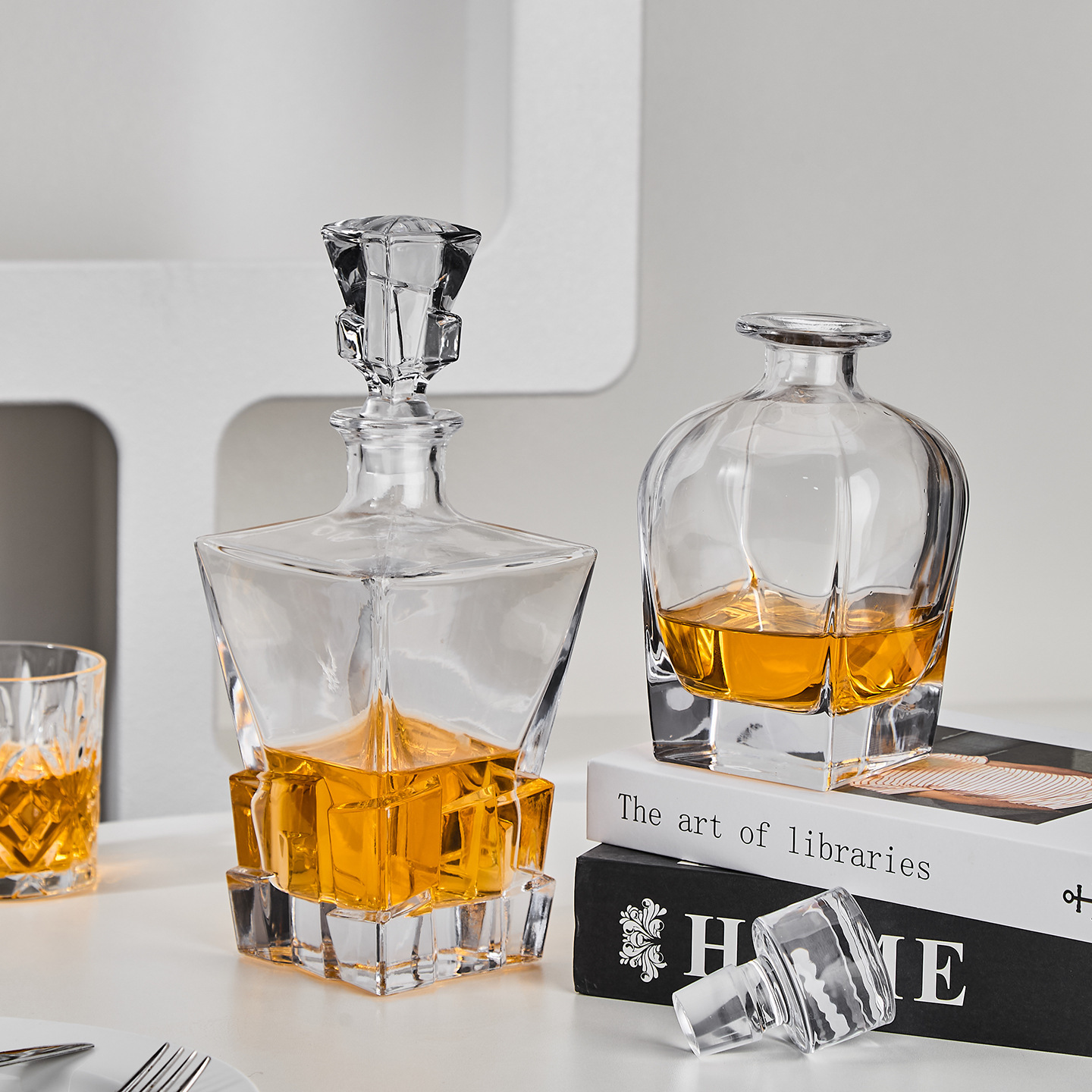 Barras de vino europeas transfronterizas de whisky de vidrio botella de vino extranjero decantador de vino