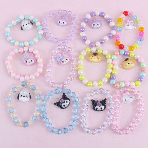 Cartoon doll with beads handmade