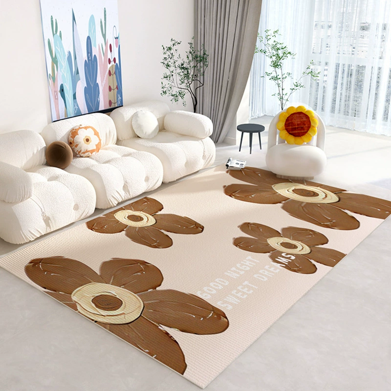 Carpet rug for living room, non-slip home carpet, simple elegant floral design, multiple sizes 40×60–200×300 cm