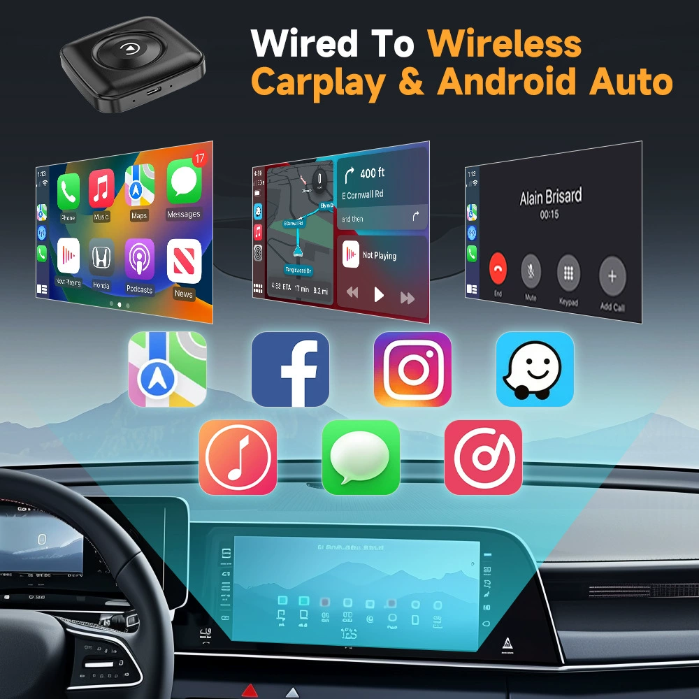 Коробка CarPlay с 5G, Bluetooth, Wi‑Fi, проводное в беспроводное CarPlay, адаптер для автомобилей на Android
