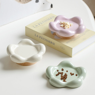 Ceramic cervical support cat bowl cat food snack freeze-dried canned feeding pet plate dog food bowl food plate