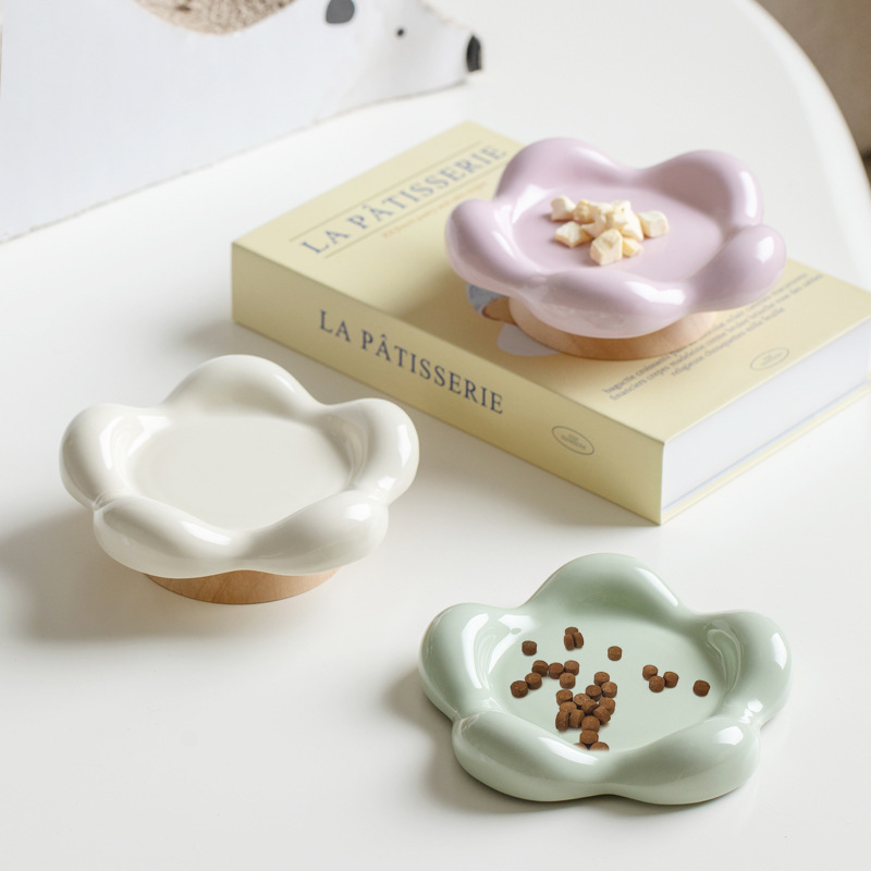Ceramic cervical support cat bowl cat food snack freeze-dried canned feeding pet plate dog food bowl food plate Ceramic cervical support cat bowl cat food snack freeze-dried canned feeding pet plate dog food bowl food plate