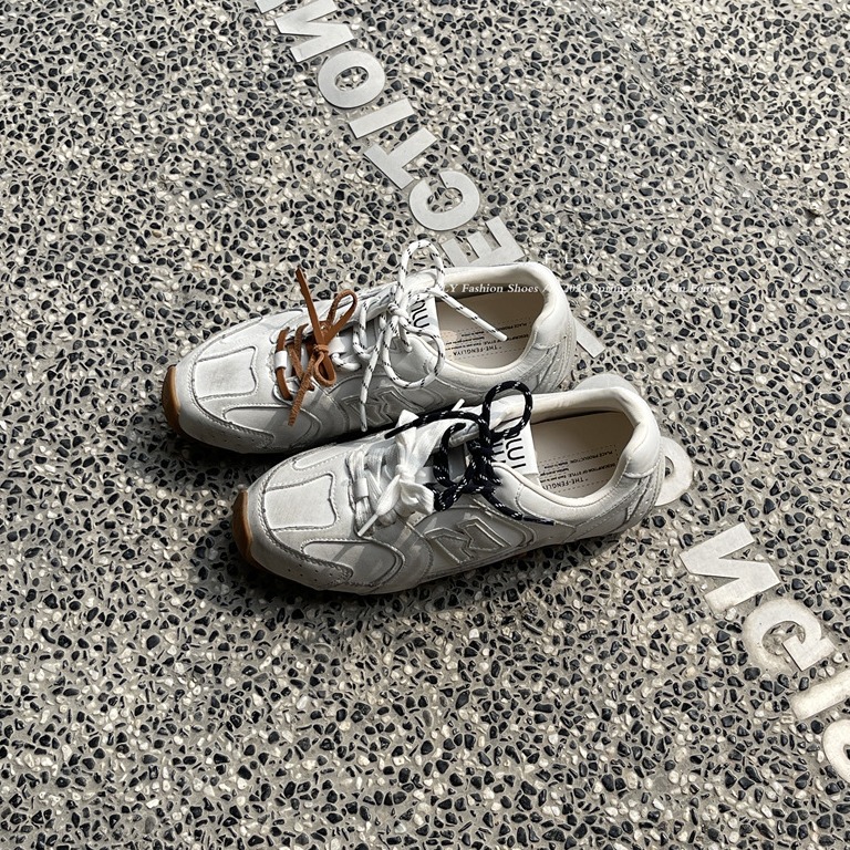 Fengliya Color-polished White Miu Joint Torre Shoes Women's Two-color Shoelaces Cowhide Forrest Gump Shoes Sports Casual German Training Shoes