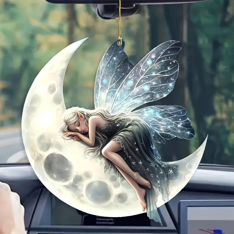 2D creativo nuevo colgante de hadas de la luna acrílico plano transfronterizo accesorios interiores de automóviles decoración de fiesta