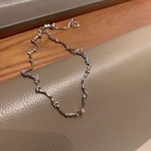 轻奢感波浪纹钛钢项链女夏季ins冷淡风小众设计感颈链锁骨链