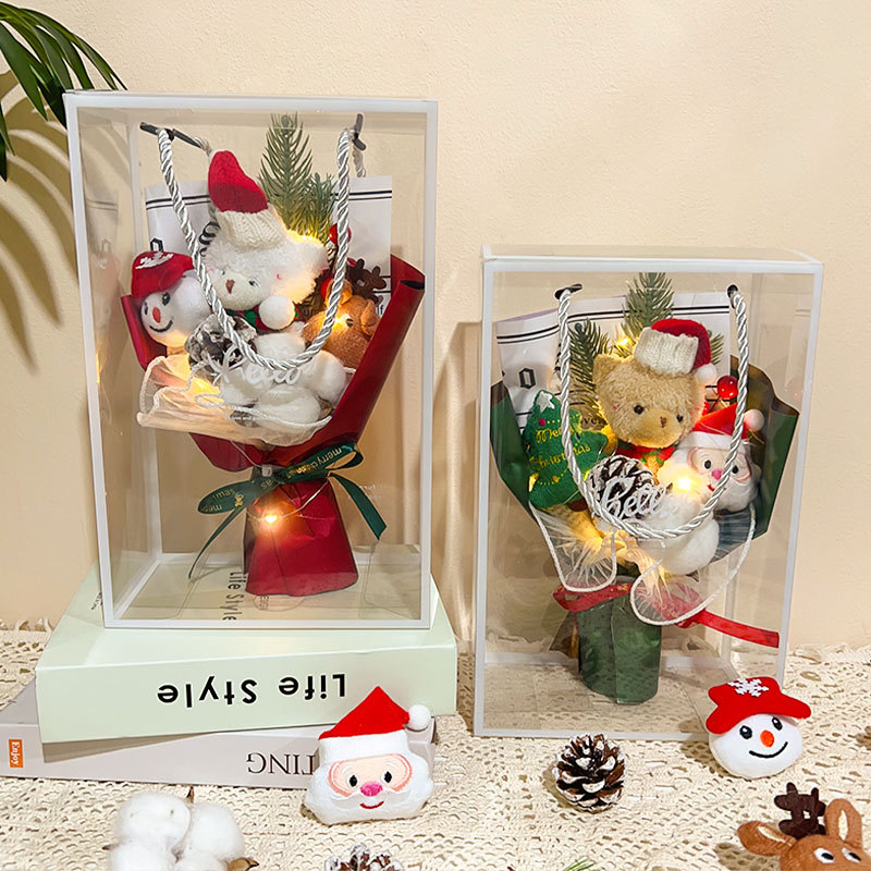 圣诞节礼物花束成品小熊玩偶公仔花束送女朋友闺蜜平安夜礼品