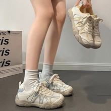 女王范复古百搭网面厚底阿甘德训鞋女鞋夏2025新款增高休闲运动鞋