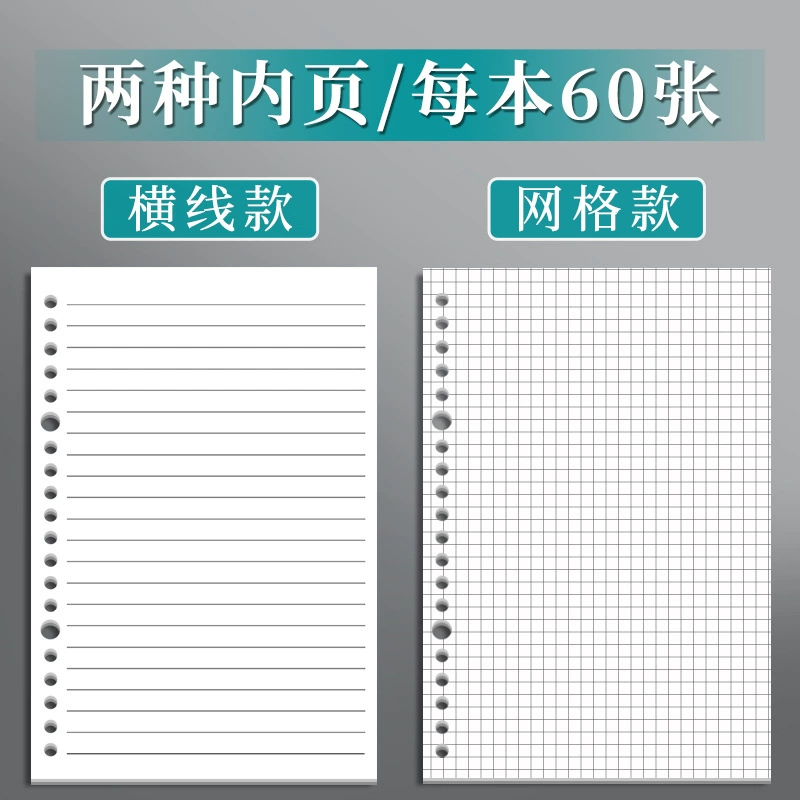 Loose-Leaf Notebook, Removable Cover, Multi-Size A5·B5·A4, Lined/Grid/Plain