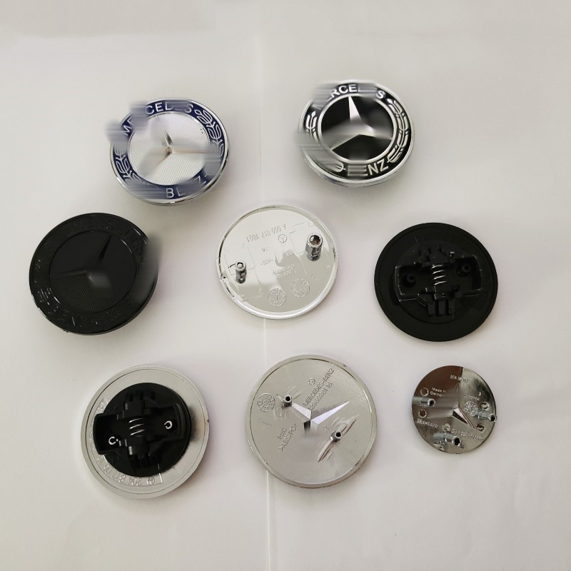 (2개) 메르세데스-벤츠 후드 로고 ABCERS 클래스 GLC GLK CLA CLS 후드 플랫 로고 프론트 카 로고 57 38 에 적합