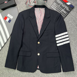 TB工厂店高品质春秋季男款白色四杠长袖两排纽扣开衫商务西装外套