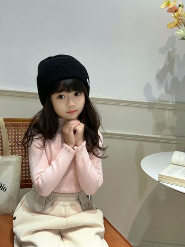 New Baby One-Piece Fleece Warm Base Knit Sweater Half Collar Children Fashion Knit Children's Topset Anti-Rip Thickened