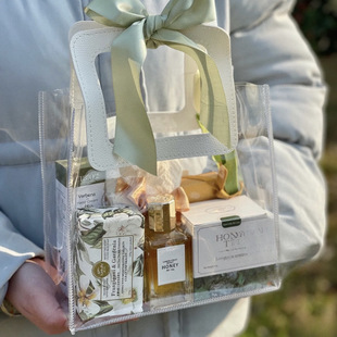 Pvc Transparent Gift Bag Bridesmaid Holiday Gift Tote Bag Packaging Birthday Ins Candy Bag Ins Style