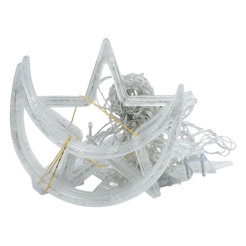 Fábrica al por mayor LED estrella Luna luz cadena pequeña luz de color estrella Luna cortina luz al aire libre camping patio luz decorativa