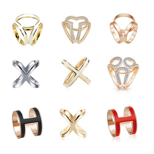 Silk Scarf Buckle All-Match Dual-Use Elegant Simple Three-Ring Silk Scarf Buckle Women's Accessories Square Scarf Shawl Coat Corner Knot Buckle