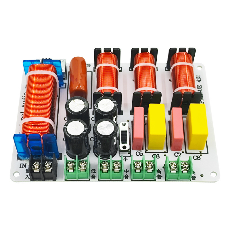 2 Alto 1 medio 1 bajo divisor de frecuencia de cuatro vías 250W de alta fidelidad de Cine En Casa Modificación de altavoces de audio divisor de frecuencia
