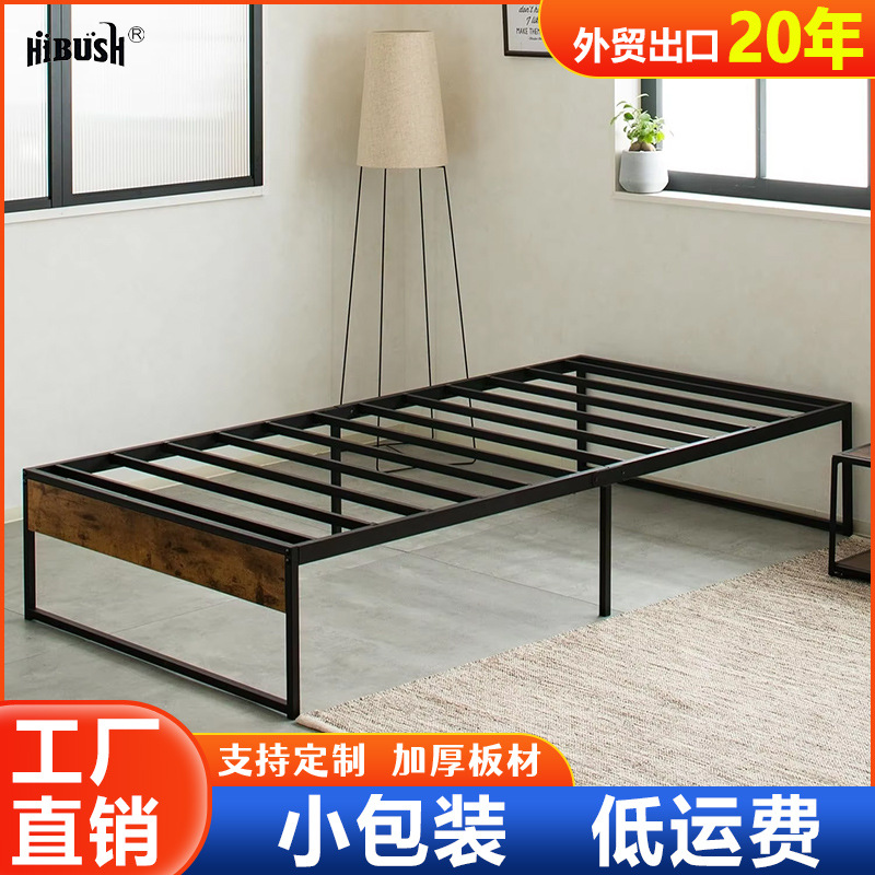 Amazon cama de hierro forjado alquiler cama de metal ensamblada dormitorio de hotel dormitorio cama de apartamento de hierro único