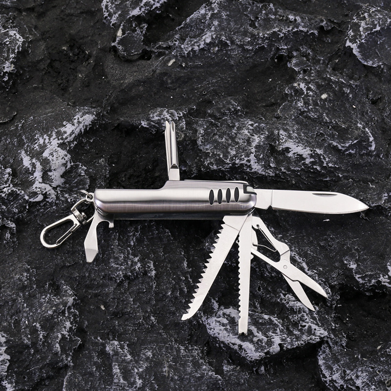 11合一不锈钢多功能小刀 户外随身野营多用刀
