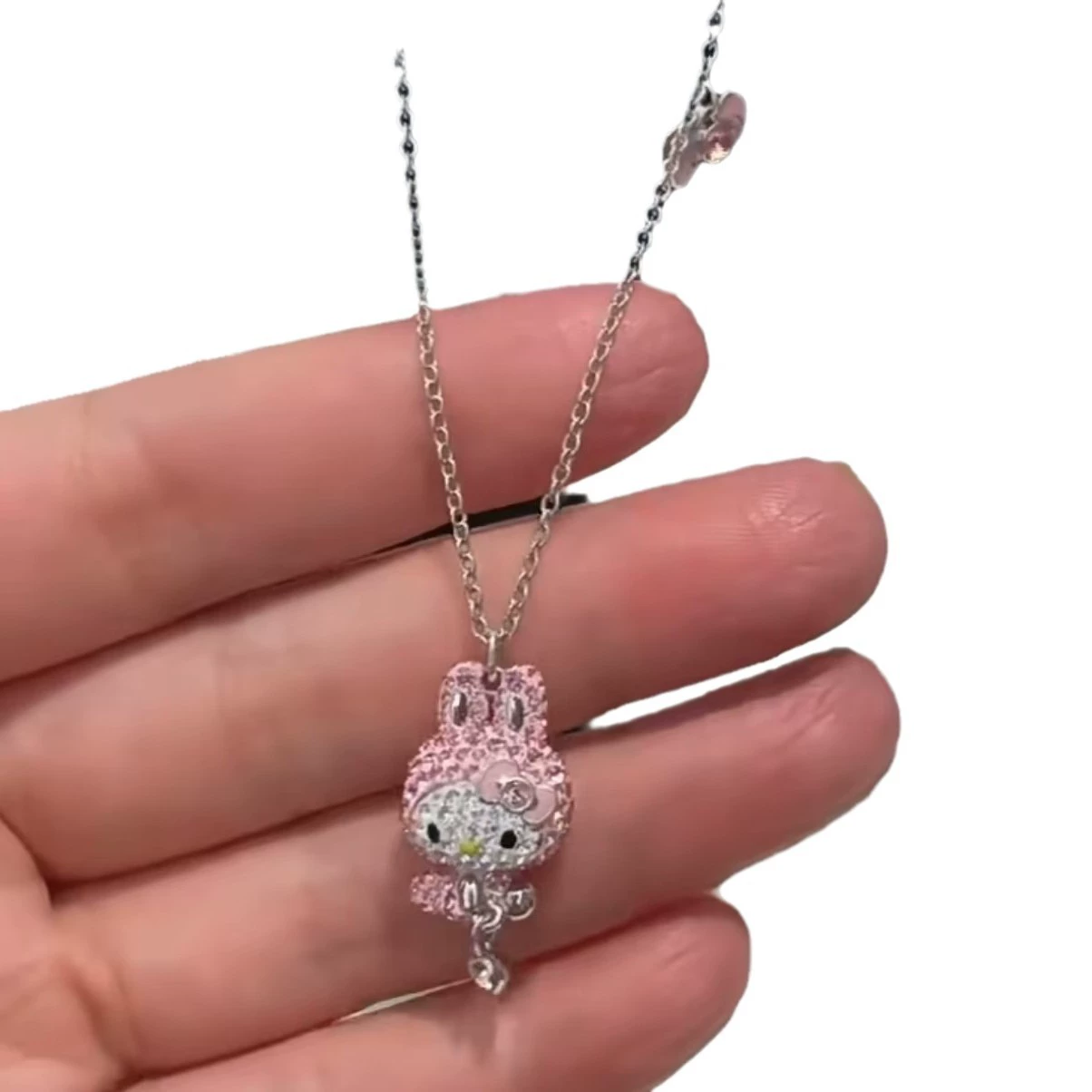 Ожерелье (Hello Kitty) MZ-00201, розовый кулон «кролик», легкая люксовая стиль