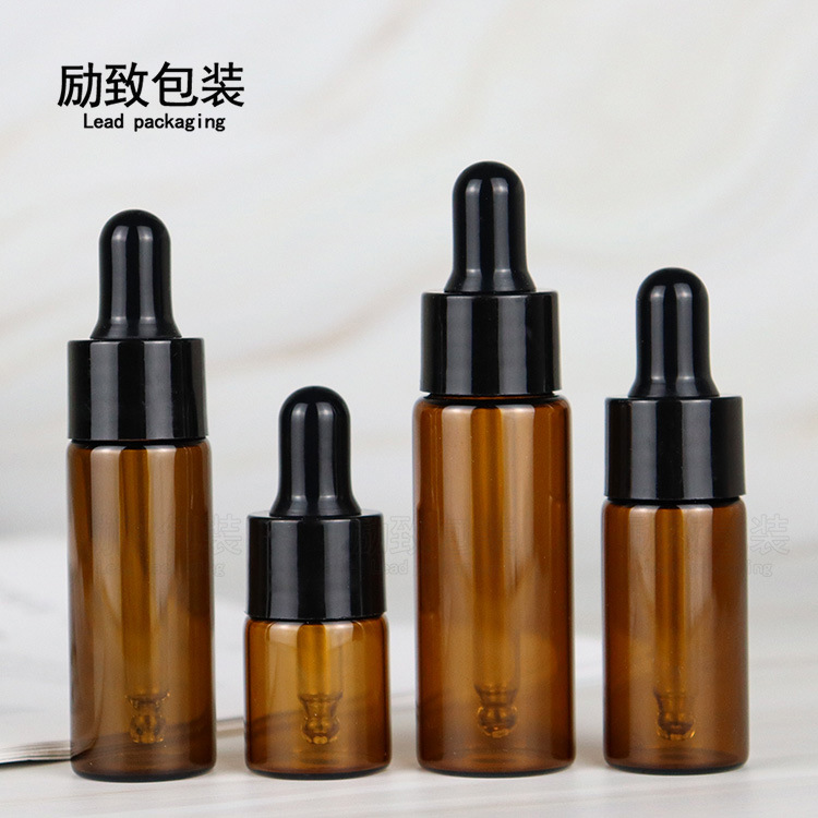 小棕瓶5ml 10ml 15ml 20ml茶色精油瓶 遮光滴管瓶 化妝品空瓶