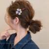 2# iridescent floral red duckbill hair clip [single pack]