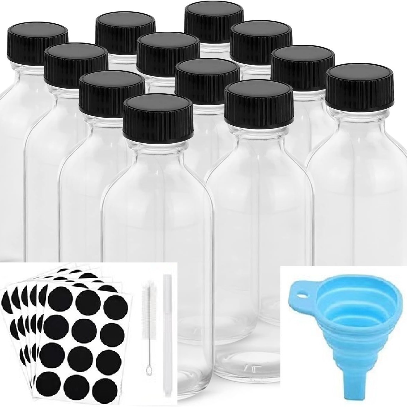 transparent glass bottle