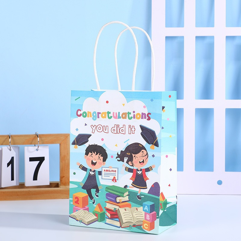 Bolsas de regalo de cumpleaños, bolsas de cartón cartón, bolsas de embalaje para llevar, bolsas de embalaje de regalo de fiesta para niños, bolsas de mano