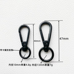 Factory direct sales clothing luggage hardware hook electrophoresis black hook diy hardware 4 points plate buckle wholesale