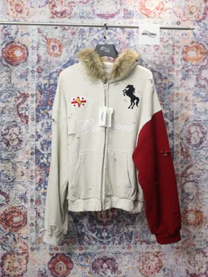 Fur Distressed Hoodie