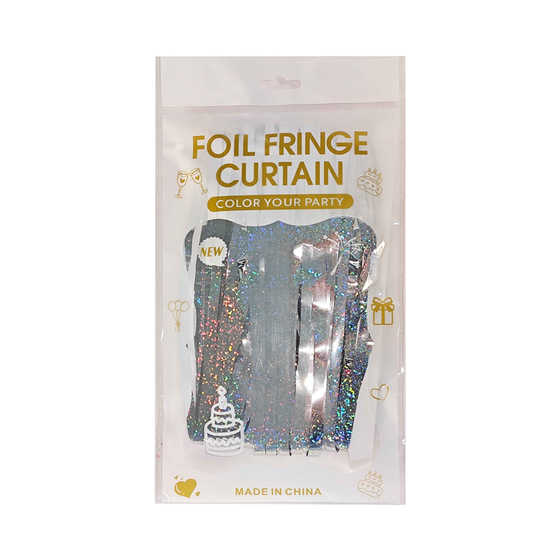 Decoración de fiesta de cumpleaños props de boda láser 1 * 2m cortina de seda de lluvia al por mayor cintas de oro