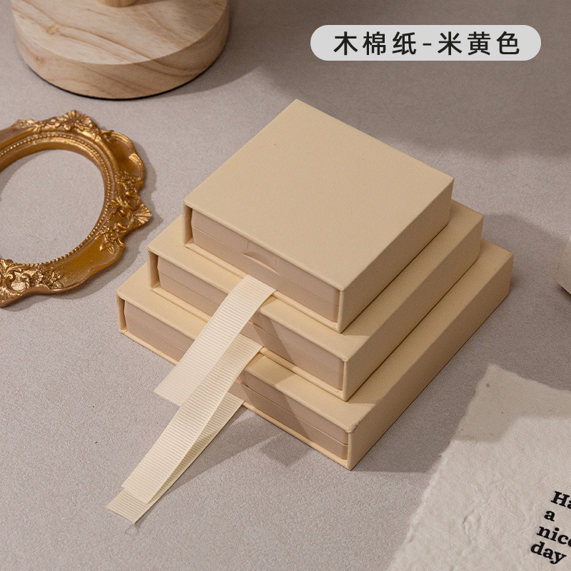 Caja de cajón de papel de Kapok beige (incluida la Caja de suspensión); 7*7*2cm