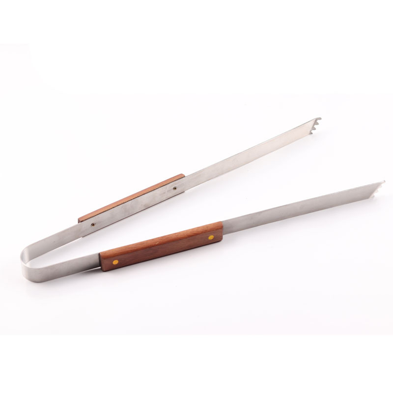 [Fuente de fábrica] herramientas de barbacoa 3 piezas de acero inoxidable mango de madera parrilla traje parrilla cepillo de limpieza