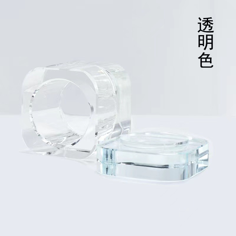 Nuevo tipo de alta calidad engrosado con tapa cuadrada taza de cristal anticolisión taza de lavado de lápiz de cristal líquido taza de manicuras