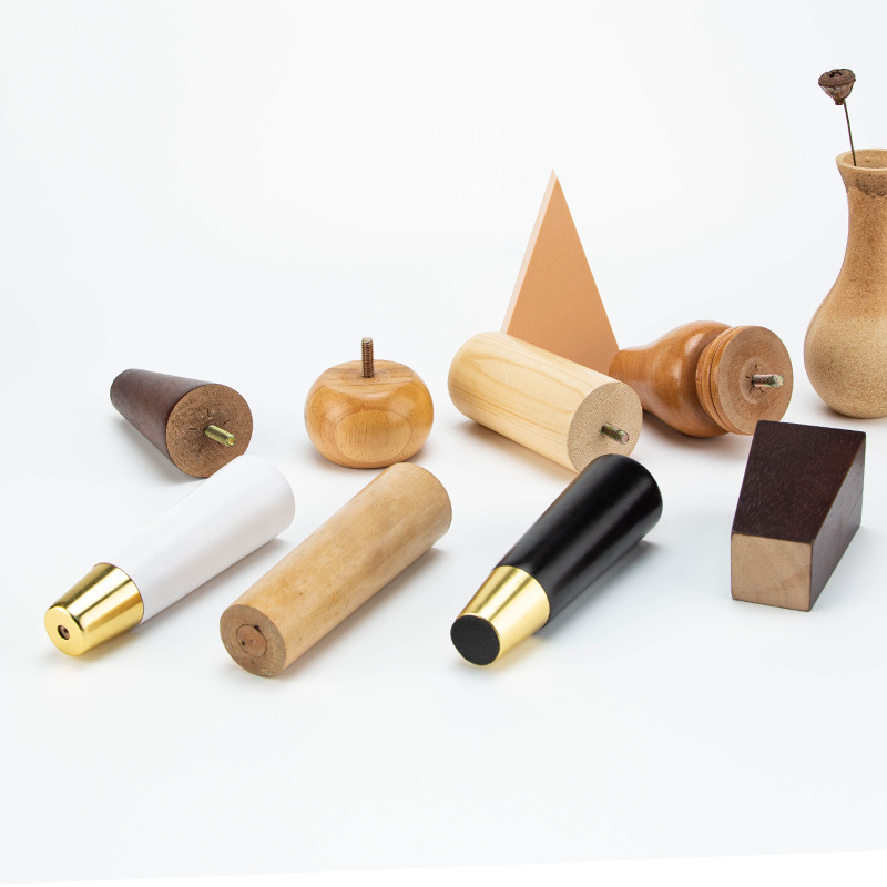 Wholesale sofa round wood legs support legs solid wood solid wood legs table legs solid wood color furniture legs coffee table legs wooden legs cabinet legs 4