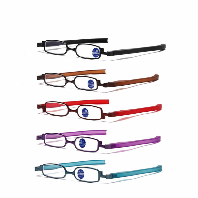 Moda y cómodas gafas de lector, gafas de lector portátiles giratorias de 360 grados, gafas de lectura de alta definición para hombres y mujeres de mediana edad