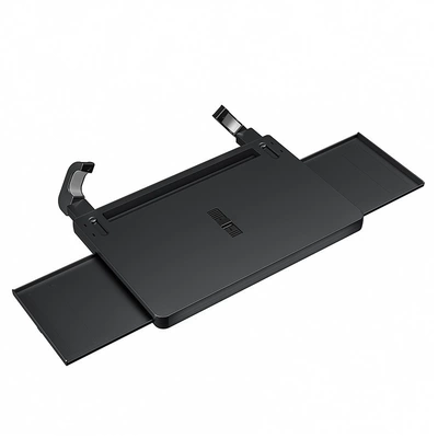 Multifunctional Mechanical Universal Enlarged Car Steering Wheel Table Board, Car-Mounted Floating Dining Table, Cup Holder, In-Car Office Desk (Car table board) - a15-telescopic-model-black
