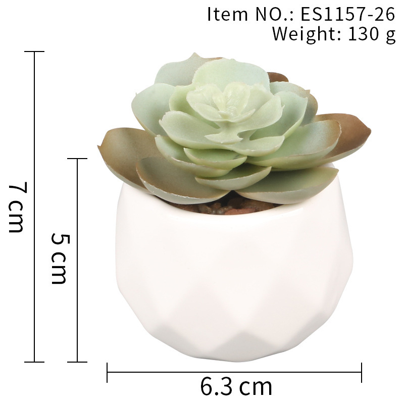 Maceta de cerámica para suculentas artificiales de oficina, mini suculenta rosa, taza de diamante, gran venta, entrega instantánea, irrompible, alta simulación.
